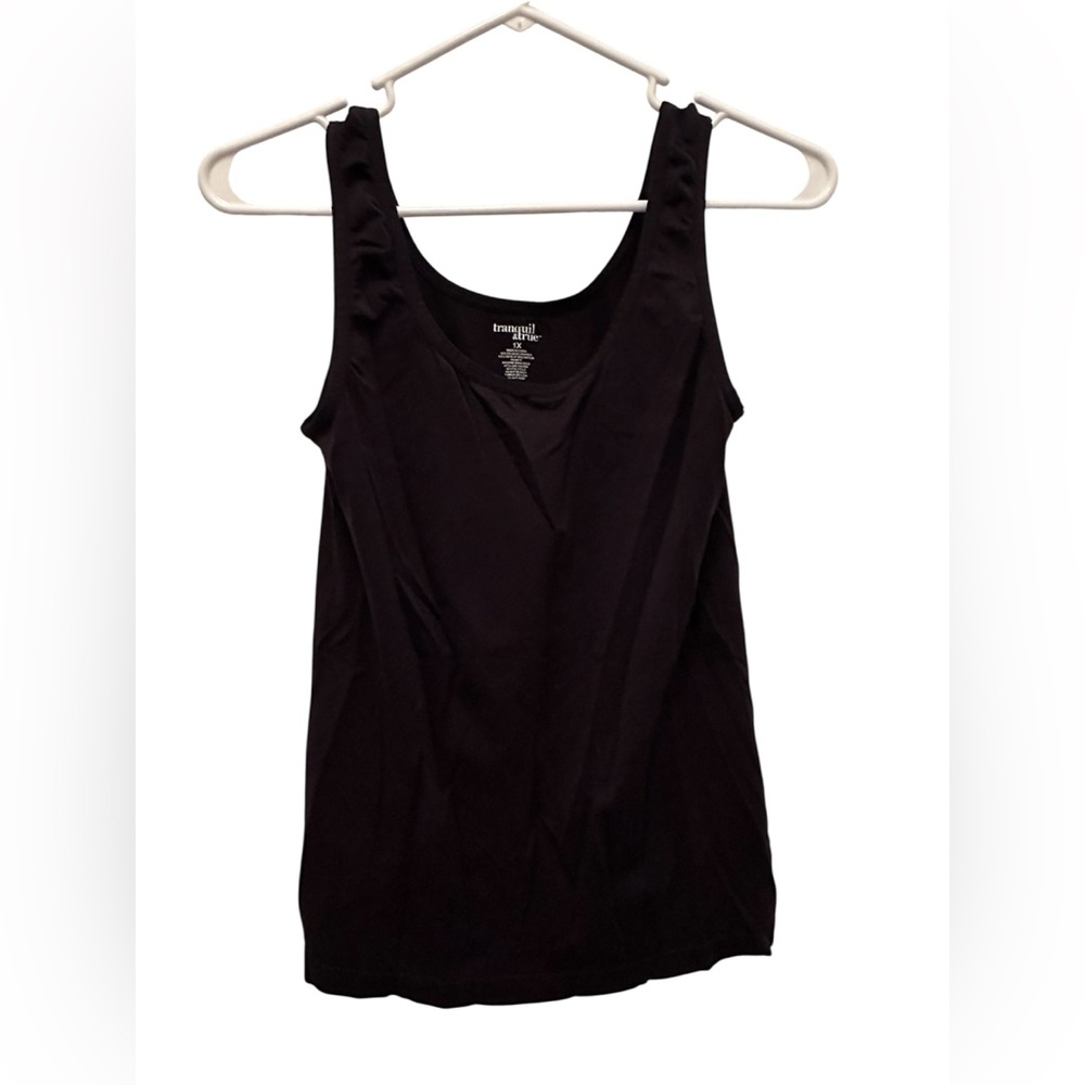 Tranquil and True Women's Black Tank Top 1X EUC